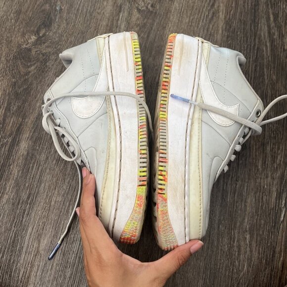 Nike Air Force 1 Jester XX Floral Print Womens Sz 7.5 Platinum White AV2461-001 - Picture 6 of 9